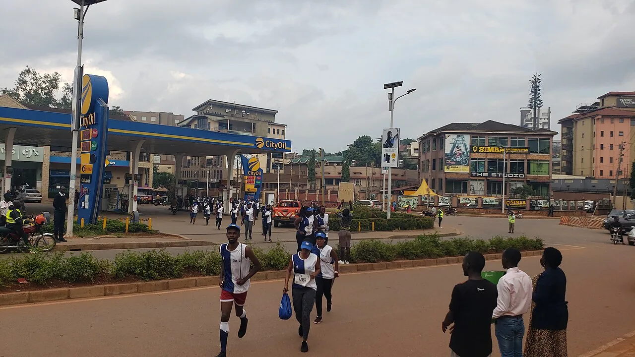 A busy street in Kampala, Uganda.