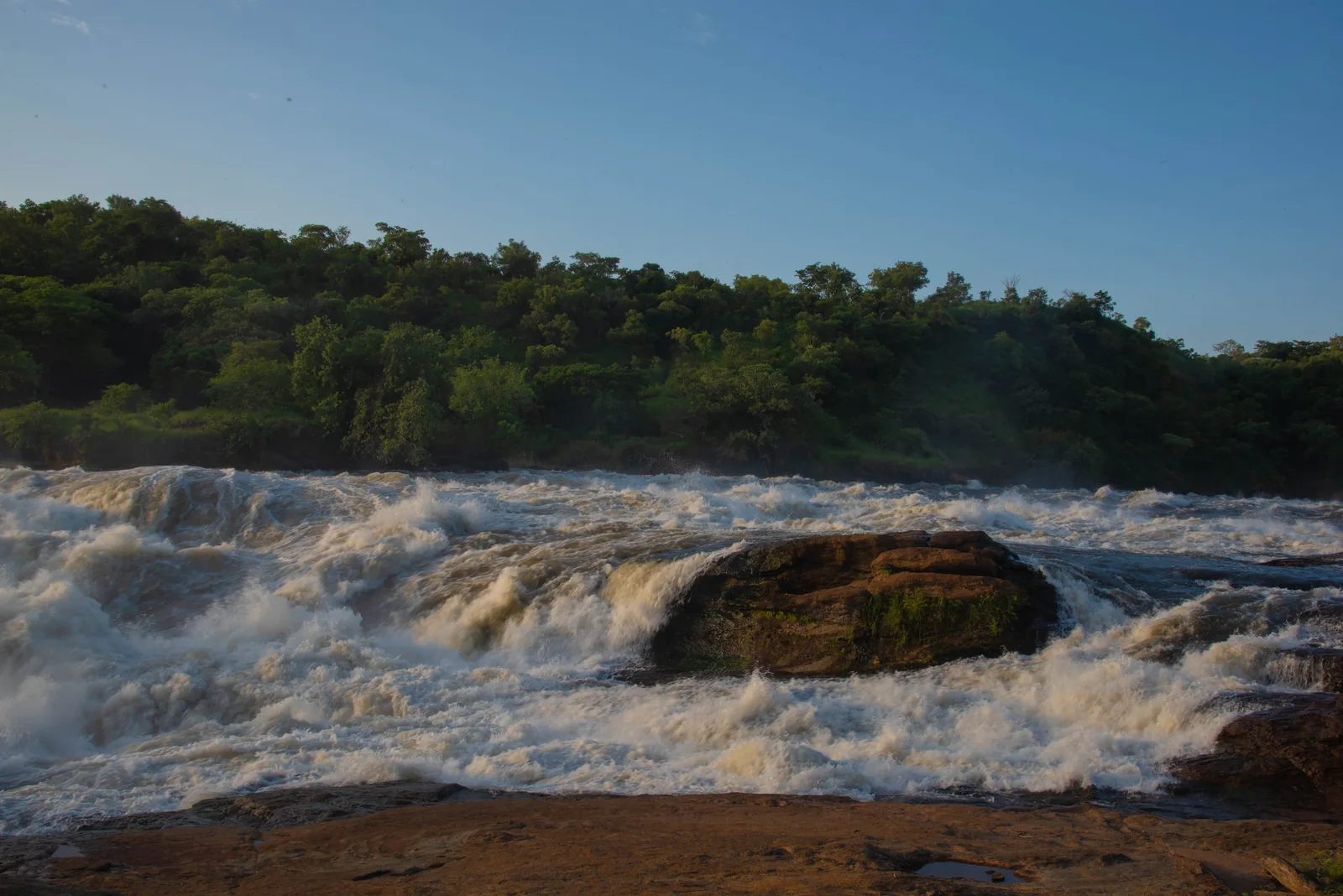Rapids at the top of Murchison Falls on the Victoria Nile, Uganda.